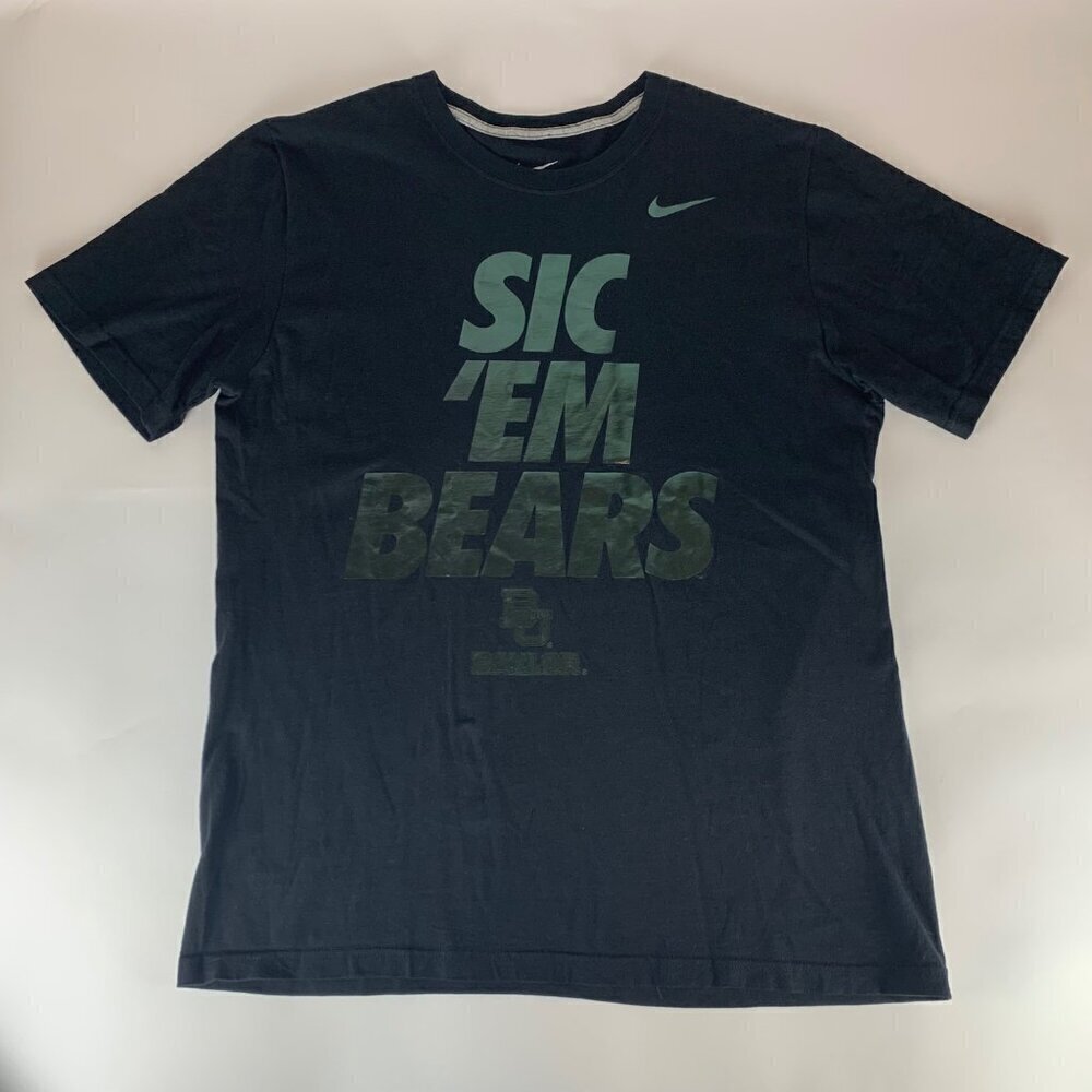 Baylor Bears NCAA Black Nike Sic Em Bears Short Sleeve Crewneck Shirt Mens Large